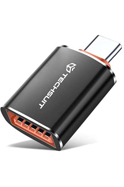 Techsuit Adaptor USB-A la USB-C, 5Gbps, 6A, Aluminiu - HyperPort (A2) - Negru...