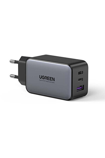 Ugreen CD244 AC зарядно устройство, 1x USB-A QC4.0, 2x USB-C, 65W, PD3.0 (черен)