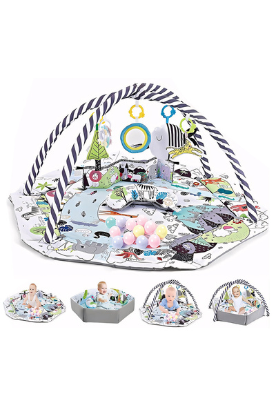 BYBEO بساط لعب للأطفال ٥ في ١، بساط لعب للأطفال، بساط وقت الاستلقاء على البطن...