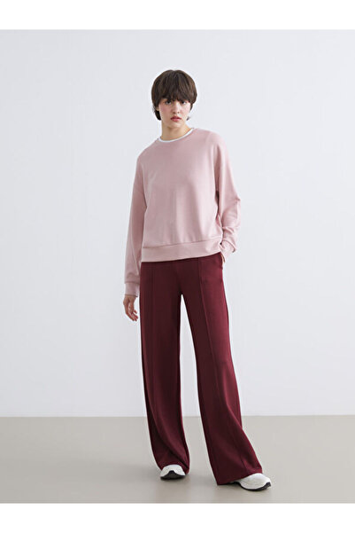 LC Waikiki Rmz Gi̇yi̇m Farkiyla Women's Wide Leg Sweatpants with Waist Drawst...