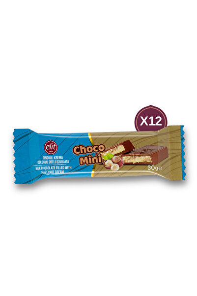 Elit Çikolata Choco Mini Fındıklı Krema Dolgulu Sütlü Çikolata 30g 12'li Set ...