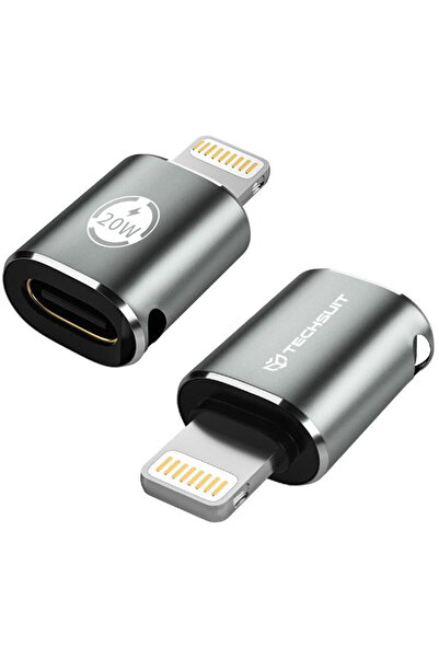 Techsuit Adaptor USB-C la Lightning, 3A, Aluminiu - TitanCoreX (A11) - Gray