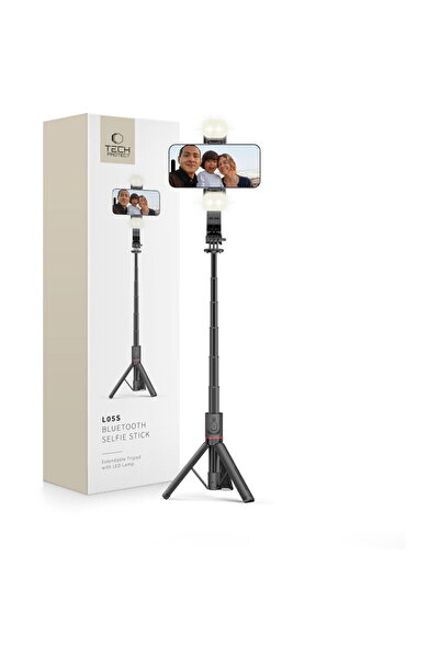 Tech-Protect TREPIDĂ SELFIE L05S CU BLUETOOTH ȘI LUMINĂ LED NEGRU