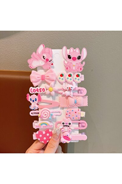 stitchh Stitch Pink bow children's hair clip
