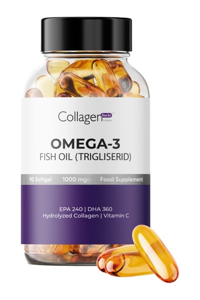 Collagen Forte Platinum Omega-3 Premium Fish Oil 90 Softgel X 1000mg, Balık Y...