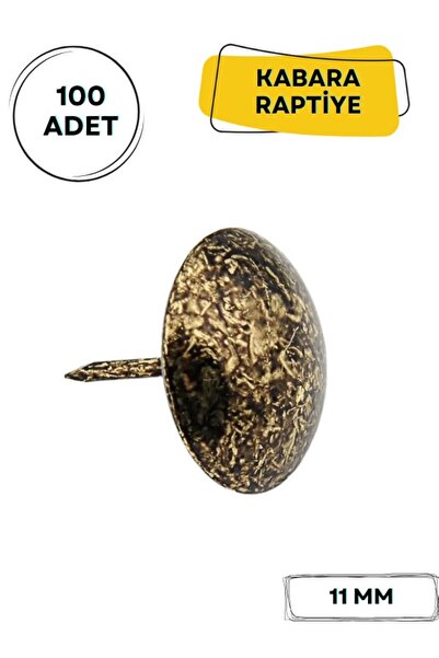 Macrostar Antik Sarı Renk Kabara Dekoratif Kabara Raptiye 11 mm - 100 Adet