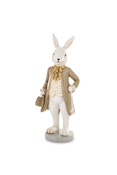 DecoDepot Figurină iepuraș bej cu smoking, 20x7,5x5,5 cm