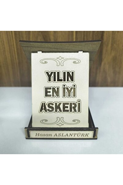 Kişiye Özel Yılın En İyi Askeri Ahşap Plaket