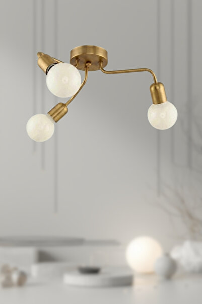 RONİSU AYDINLATMA Urmora 3’lü Cam Küre Modern Avize – Salon & Oturma Odası Av...