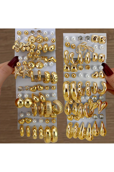 Ervalina Çoklu Basic Karışık Küpe Seti (Karışık Gönderim)