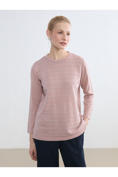 LC Waikiki Peak New Season Crew Neck Striped Women's Knitwear Sweater
