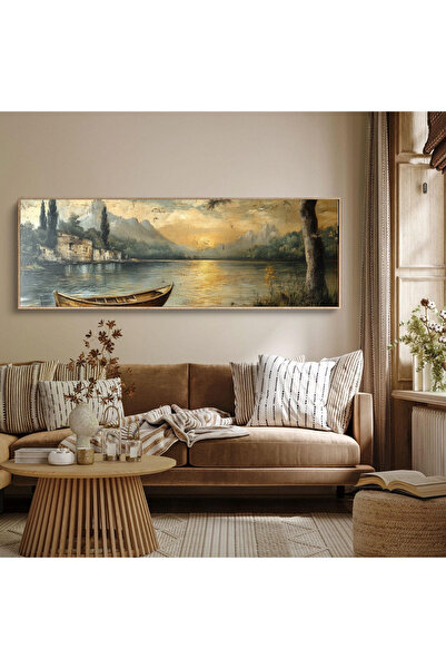 woodhomeworks Tek Parça Gerçek Ahşap Yatay Panorama Çerçeveli Tablo