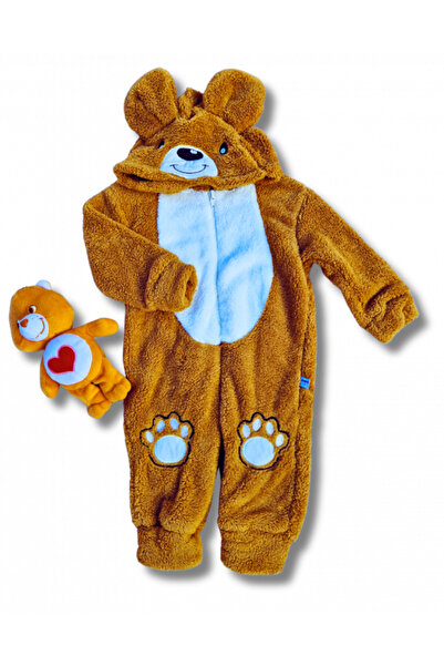 Cimcim Salopetă de pluș pentru bebeluși, ursuleț maro