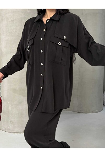 Moda İkra Σετ παντελονιού και πουκάμισου από ύφασμα Tensel