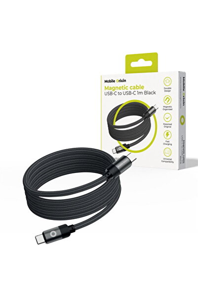 Mobile Origin Cablu magnetic original patentat USB-C la USB-C 1m, negru