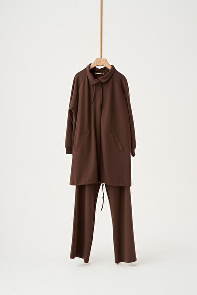 ALLDAY Coffee-Soft Textured Reglan Trouser Suit