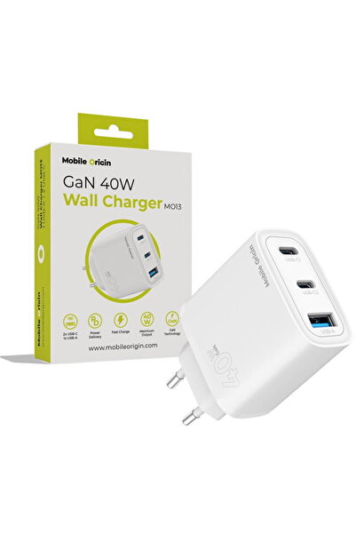 Mobile Origin 1xUSB-A + 2x USB-C 40W Alb
