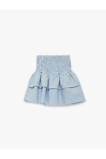 Koton Kids Girl's High Waist Layered Striped Ruffle Skirt