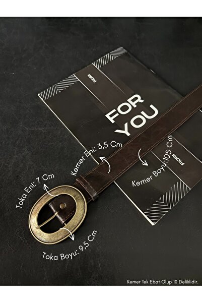 Fiori Women's Faux Leather Oval Buckle Belt, Jacket Belt, Shirt Belt, Dress Belt