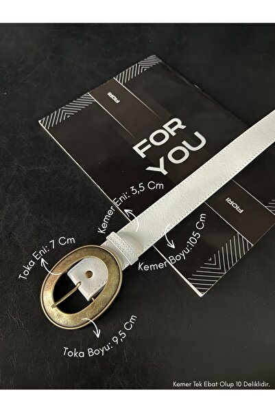 Fiori Women's Faux Leather Oval Buckle Belt, Jacket Belt, Shirt Belt, Dress Belt