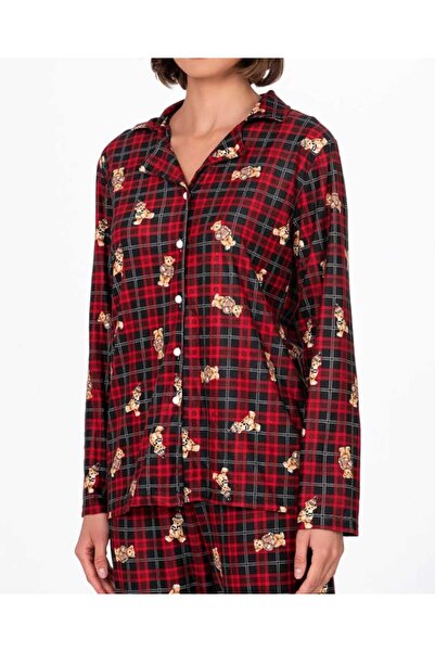 Hepyek Patterned Suede Fabric Pajama Set