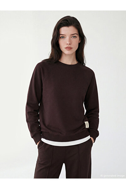 LC Waikiki Peak New Season Crew Neck Printed Oversize Women's Sweatshirt