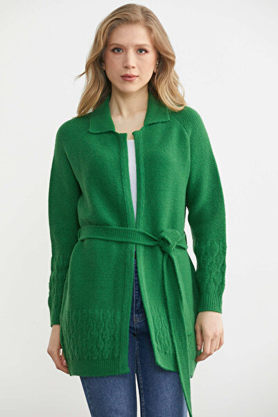 Sementa Поло с колан от вълнен трикотаж - зелен