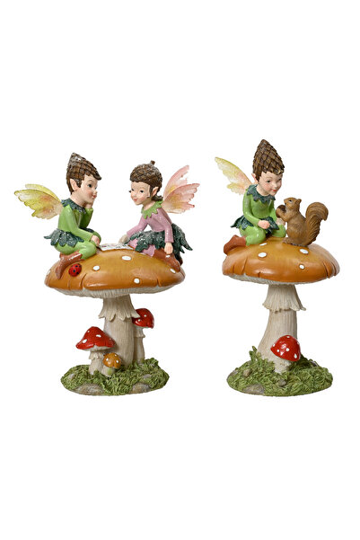 DecoDepot Figurina zana pe ciuperca, 10x11.5x20 cm