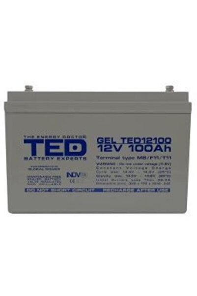TED Electric Acumulator 12V GEL Deep Cycle Solar, Dimensiuni 330 x 173 x 212 ...