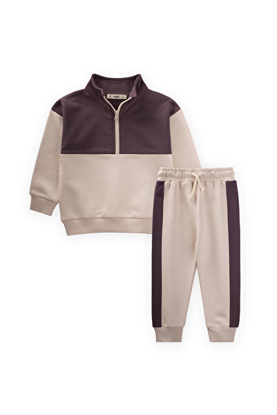 Cigit Sweatshirt Set 2-10 Years Old Plum