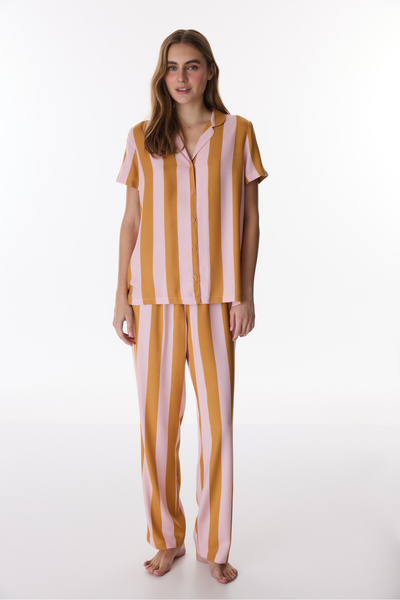 Penti Colorful Bella Striped Shirt Pants Pajama Set