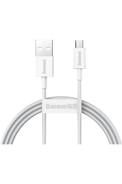 Baseus Cablu USB la micro USB seria Superior, 2A, 1m alb