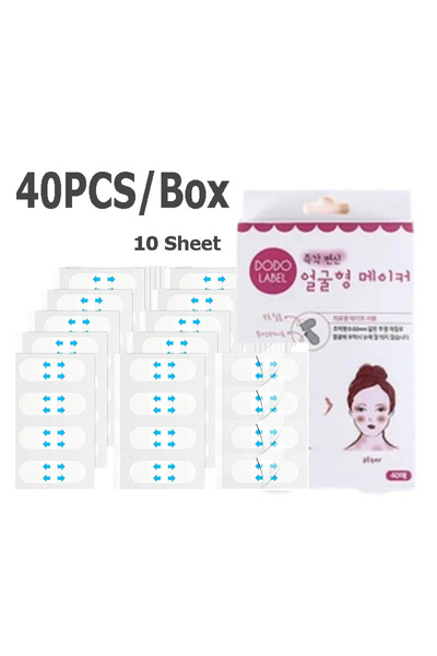 Choice 40 قطعة (30/20/10 أوراق) لاصقة لشد الوجه على شكل حرف V، لاصقة مكياج غي...