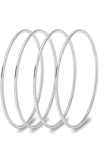 Söğütlü Silver 925 Ayar Gümüş Bilezik 4 ADET Altın Kaplama Ajda Model Bilezik...