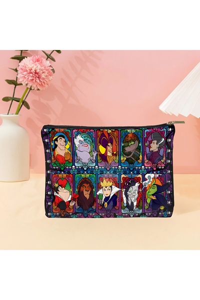 Choice حقيبة مكياج واحدة تضم أميرات ديزني وشخصيات شريرة، وتتميز بشخصيات بيل، ...