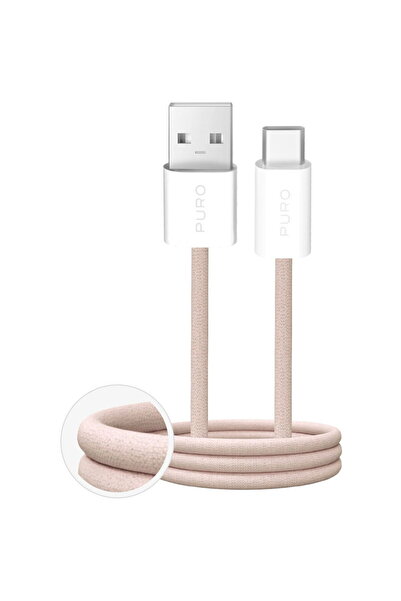 Puro Fabrik 10W Braided Cable USB-A - USB-C 1.5m - Beige