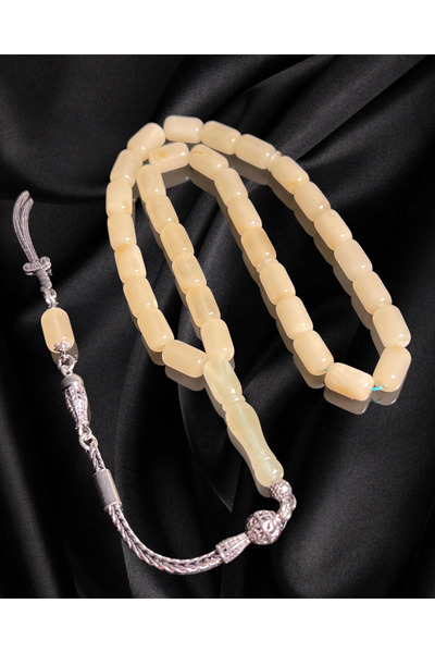 Erbab i Kehribar Certified Baltic Amber Rosary - Silver Tassel Design