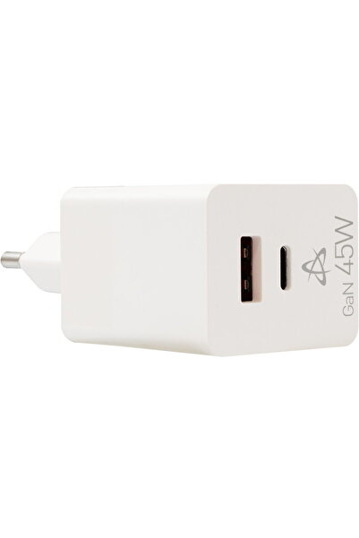 SBOX Încărcător de acasă HC-45 GAN 1x USB-C + 1x USB-A 45W Alb