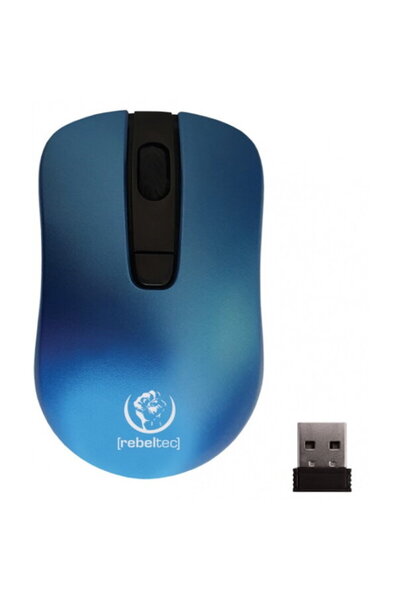Rebeltec Mouse wireless, optic, 1600dpi, Albastru
