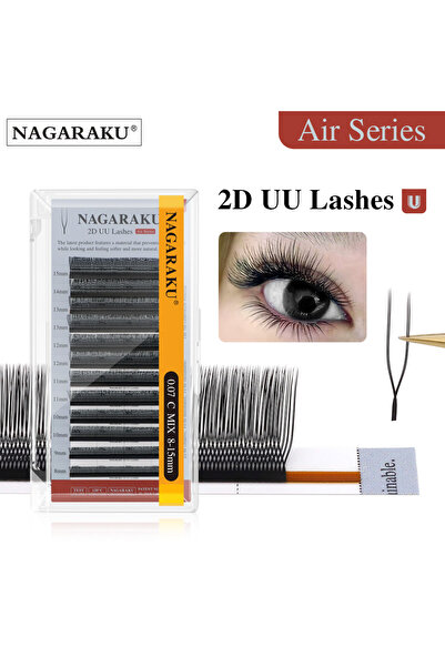 Choice10 8 مم 0.07 مم D NAGARAKU U Shape YY 2D UU Soft Light Natural Eyelash ...