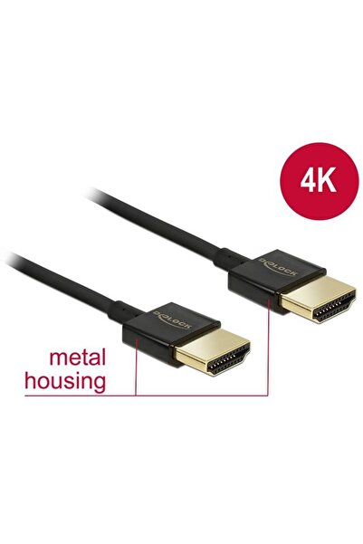 DELOCK Cablu HDMI de mare viteză cu Ethernet A mascul > A mascul 3D 4K 3m Slim