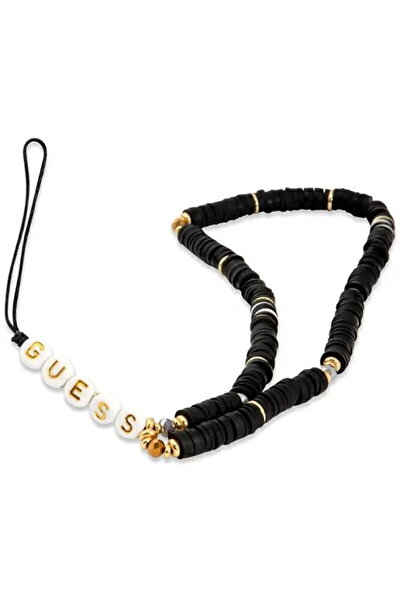 Guess Heishi Beads Black Phone Lanyard / Pendant