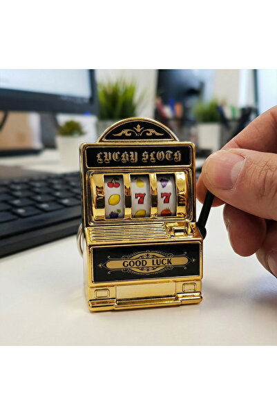 Choice yellow Fruit Slot Machine Keychain Lucky Charm Jackpot Keychains Mini ...