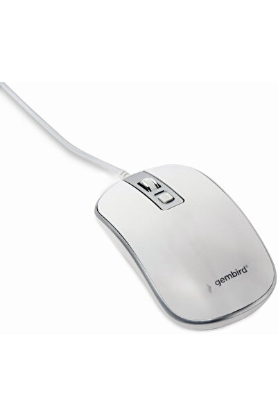 Gembird MUS-4B-06-WS, USB, 1200 DPI, alb/argintiu