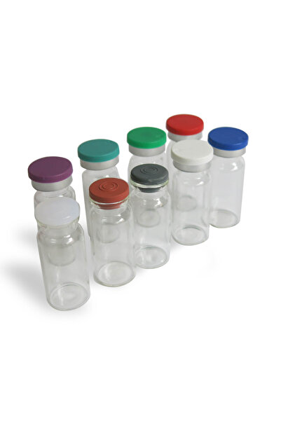 Choice1 قارورة زجاجية شفافة للحقن سعة 10 مل مع سدادة بوتيل C3 وغطاء بلاستيكي-...