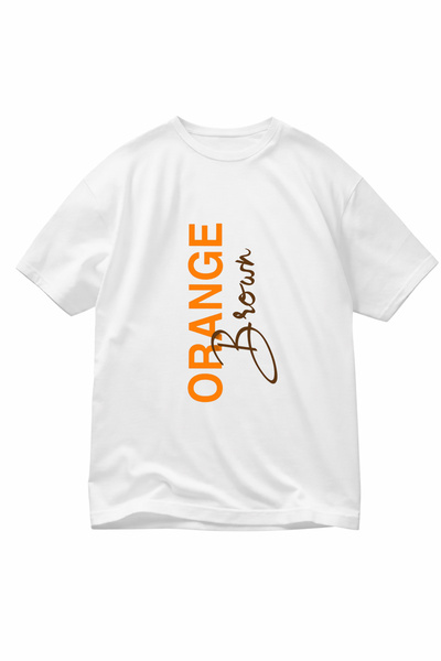 LORVEX Μπλουζάκι Oversize Unisex 100% Βαμβάκι Άνετη Εφαρμογή ΠΟΡΤΟΚΑΛΙ-ΚΑΦΕ Μ...