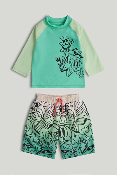 MOTHERCARE Sunsafe UPF50+ Rash Vest and Swim Shorts Set