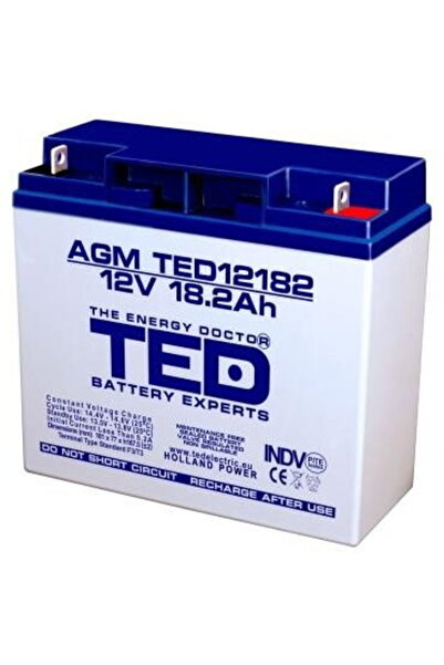 TED Electric AGM VRLA battery 12V 18.5A dimensions 181mm x 76mm x h 167mm F3 ...