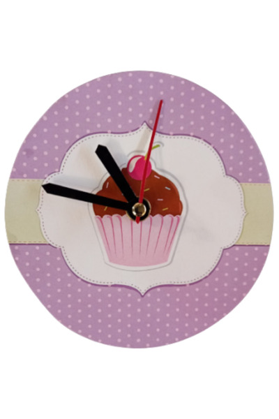 Generic Ceas de perete fara rama COOKIES - 1 SMALL CUPCAKE, diametru 12,5 cm ...