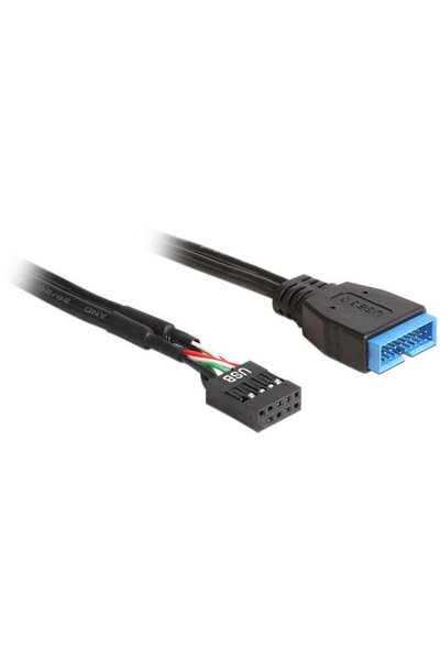 DELOCK Cable USB 2.0 pin header female > USB 3.0 pin header male, 0.3m